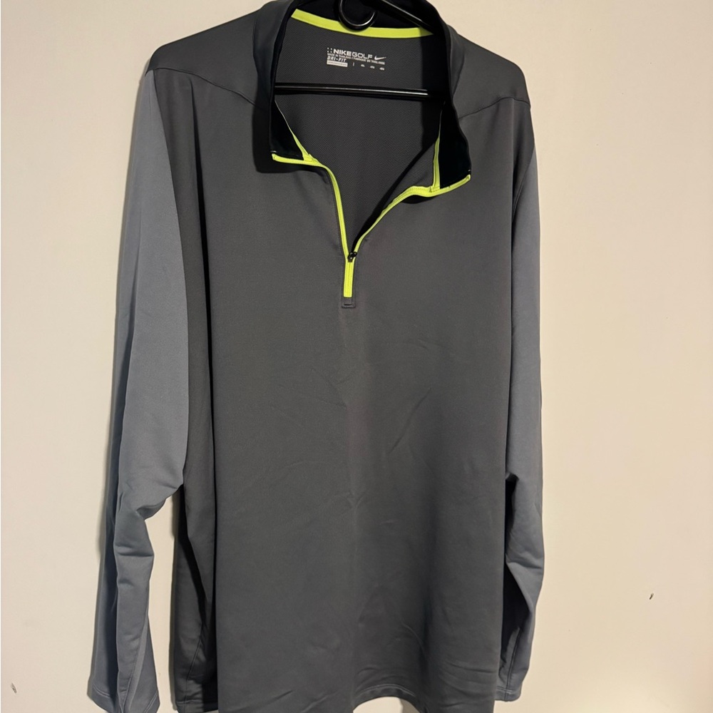 Nike Golf Black and Neon Yellow Dri-FIT Pullover